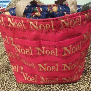2451 Jeaniemade Noel Musical Notes Shoulder Tote Bag